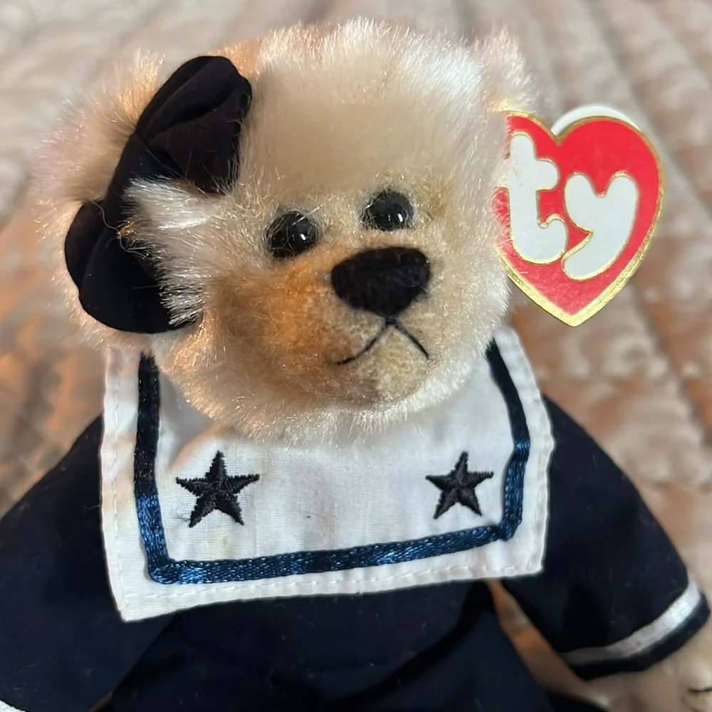 Ty Beanie Baby Breezy The Bear Attic Treasures Stuffed Animal Plush sailor